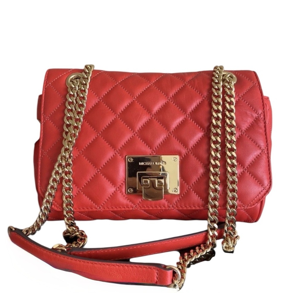 Michael Kors Vivianne Quilted Shoulder Crossbody Leather Purse Bag - Picture 1 of 8